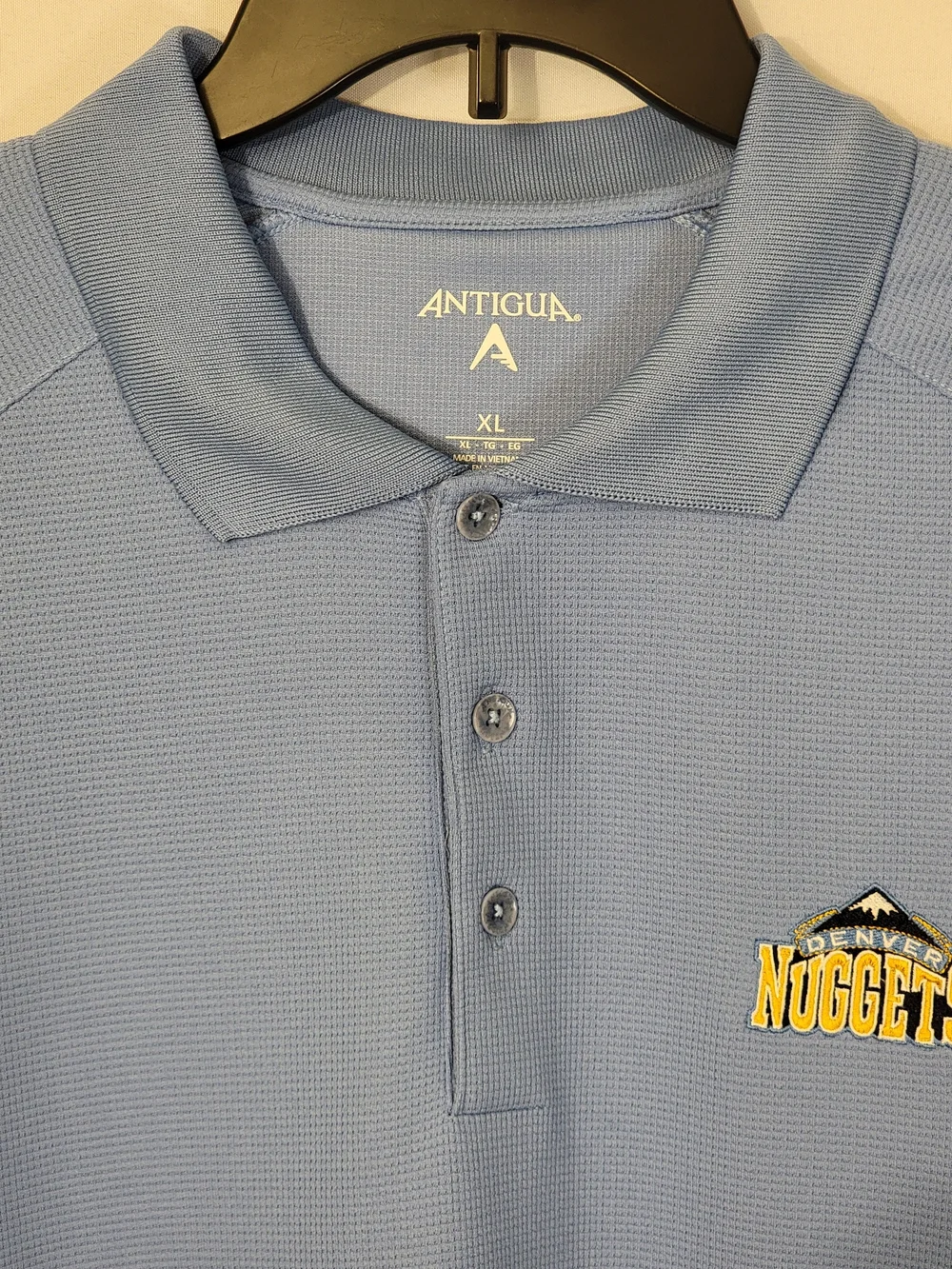 Antigua Men’s Denver Nuggets Light Blue Short-Sleeve Polo Size XL - Picture 4 of 10